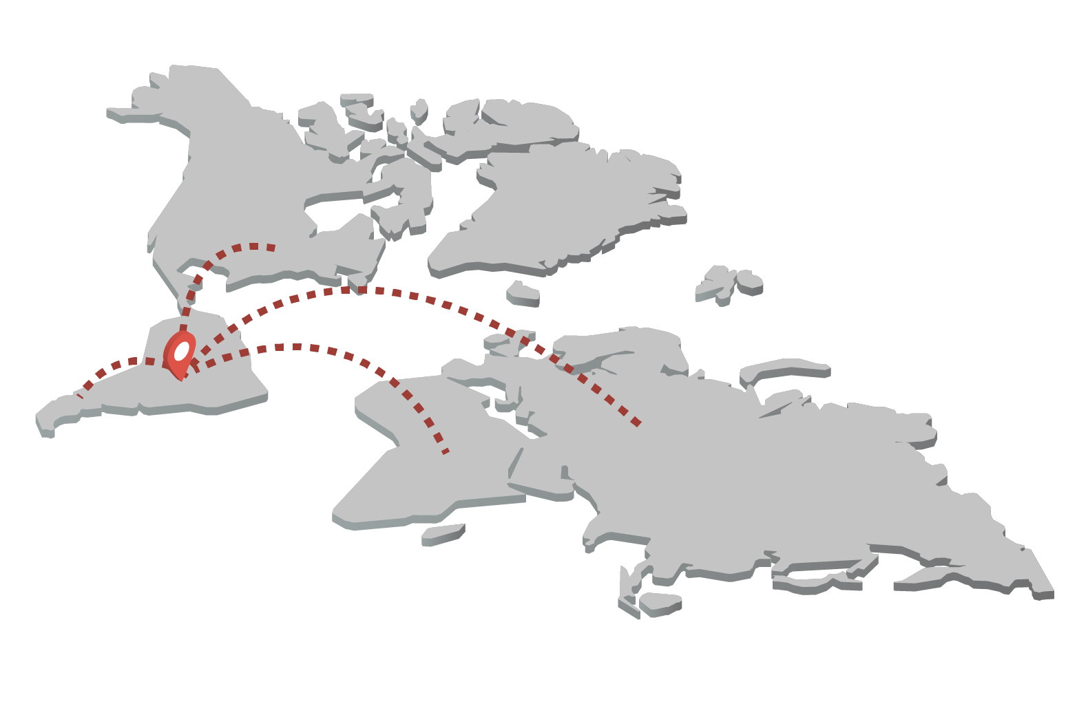 Mapa que sale desde Bolivia para brindar servicios 